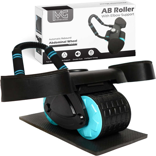 Ab Roller Wheel | Ab Roller with Elbow Support | Abs Workout Equipment | Automatic Rebound Abdominal Roller Wheel | Exercise Wheels for Home Gym, Fitness & Strength Training